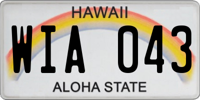 HI license plate WIA043