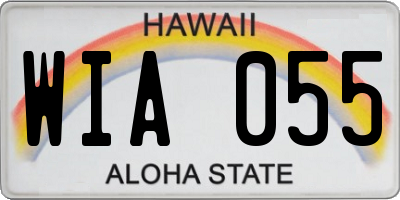 HI license plate WIA055