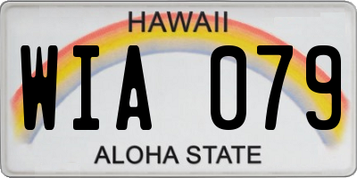 HI license plate WIA079