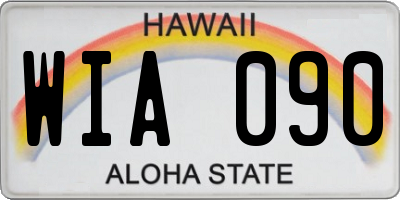HI license plate WIA090