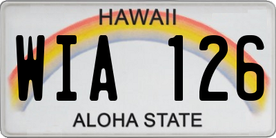 HI license plate WIA126