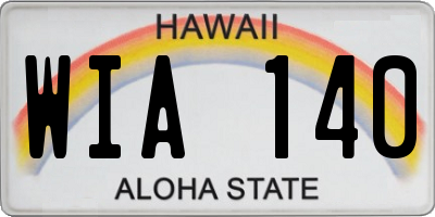 HI license plate WIA140