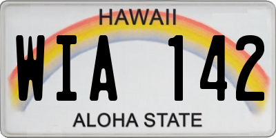 HI license plate WIA142