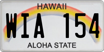 HI license plate WIA154