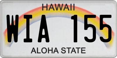 HI license plate WIA155