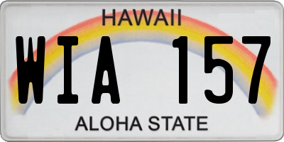 HI license plate WIA157