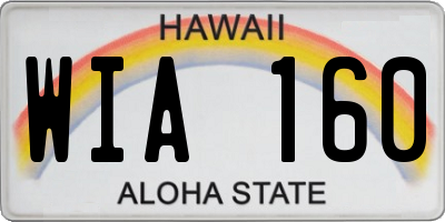HI license plate WIA160