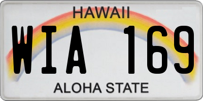 HI license plate WIA169