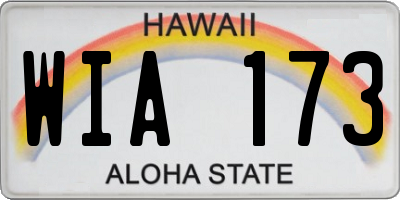 HI license plate WIA173