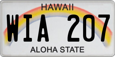 HI license plate WIA207