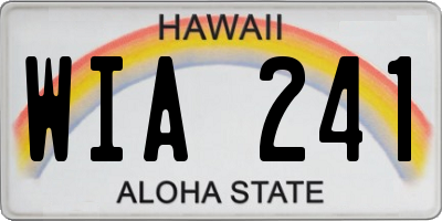 HI license plate WIA241