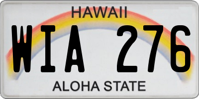 HI license plate WIA276