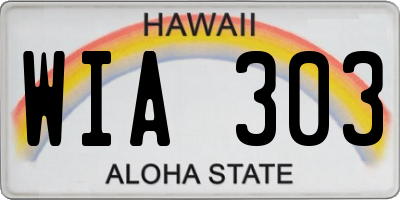 HI license plate WIA303