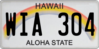 HI license plate WIA304