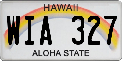 HI license plate WIA327