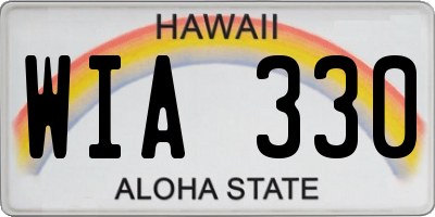 HI license plate WIA330
