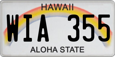 HI license plate WIA355