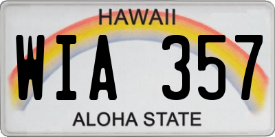 HI license plate WIA357