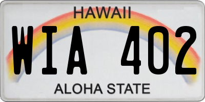 HI license plate WIA402