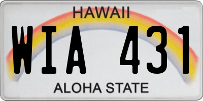 HI license plate WIA431
