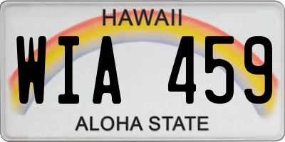 HI license plate WIA459