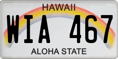 HI license plate WIA467