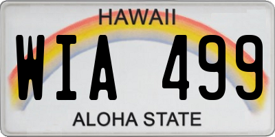 HI license plate WIA499