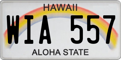 HI license plate WIA557