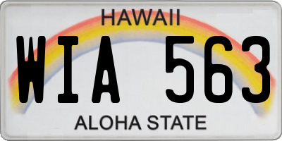 HI license plate WIA563