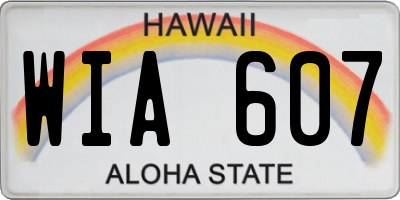 HI license plate WIA607