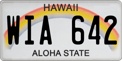 HI license plate WIA642