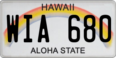 HI license plate WIA680