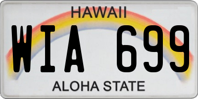 HI license plate WIA699