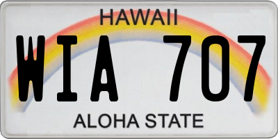 HI license plate WIA707