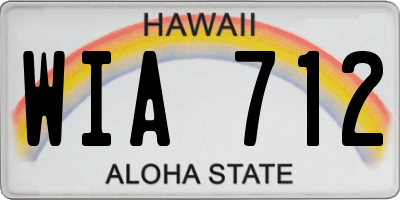HI license plate WIA712