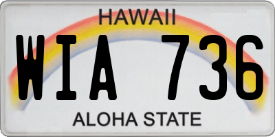 HI license plate WIA736