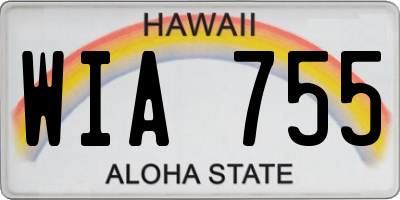 HI license plate WIA755