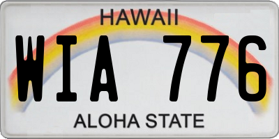 HI license plate WIA776