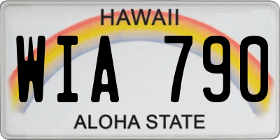 HI license plate WIA790