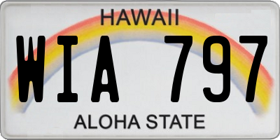 HI license plate WIA797