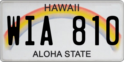 HI license plate WIA810