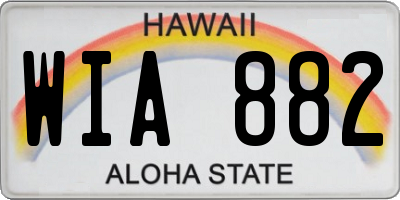 HI license plate WIA882