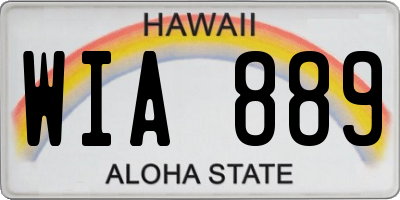 HI license plate WIA889