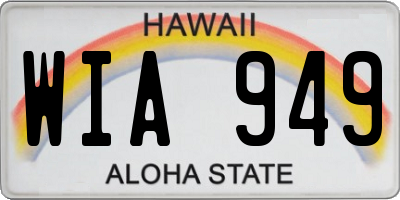 HI license plate WIA949
