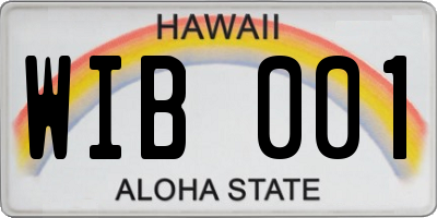 HI license plate WIB001