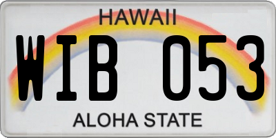 HI license plate WIB053