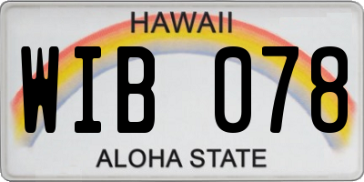 HI license plate WIB078