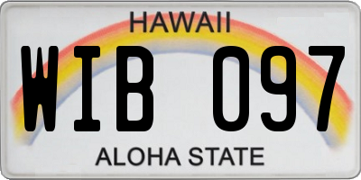 HI license plate WIB097