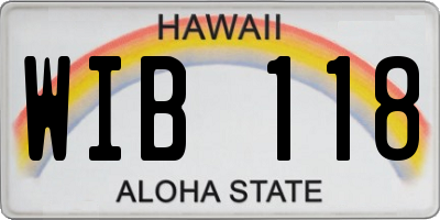 HI license plate WIB118
