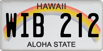 HI license plate WIB212